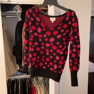 Anthropologie floral acrylic sweater NWT